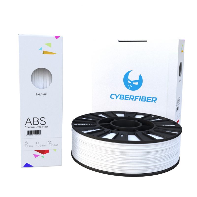 Фото нить для 3В-принтера ABS пластик CyberFiber, 1.75 мм, белый