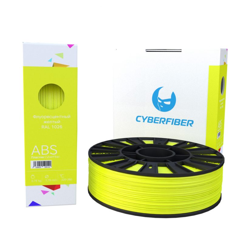 Фото нить для 3D-принтера ABS пластик CyberFiber, 1.75 мм, флуоресцентный желтый