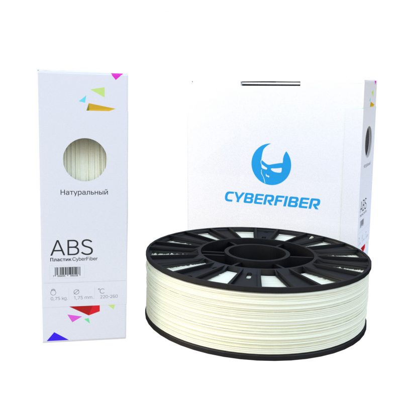 Фото нить для 3D-принтера ABS пластик CyberFiber, 1.75 мм, натуральный