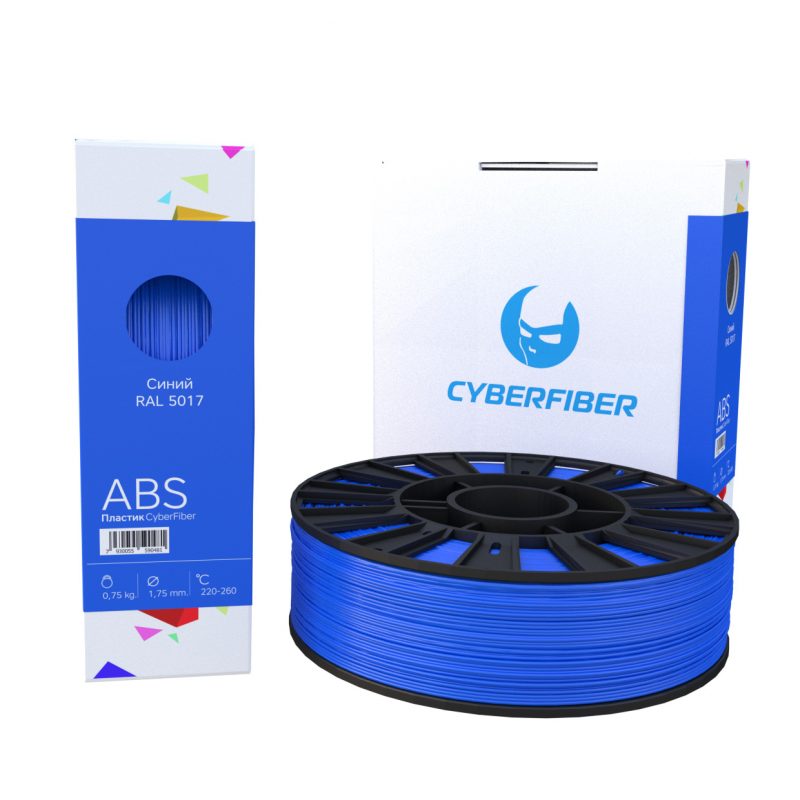 Фото нить для 3D-принтера ABS пластик CyberFiber, 1.75 мм, синий