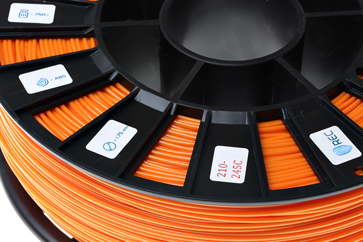 Изображение нить для 3D-принтера ABS пластик REC 1.75 мм оранжевый