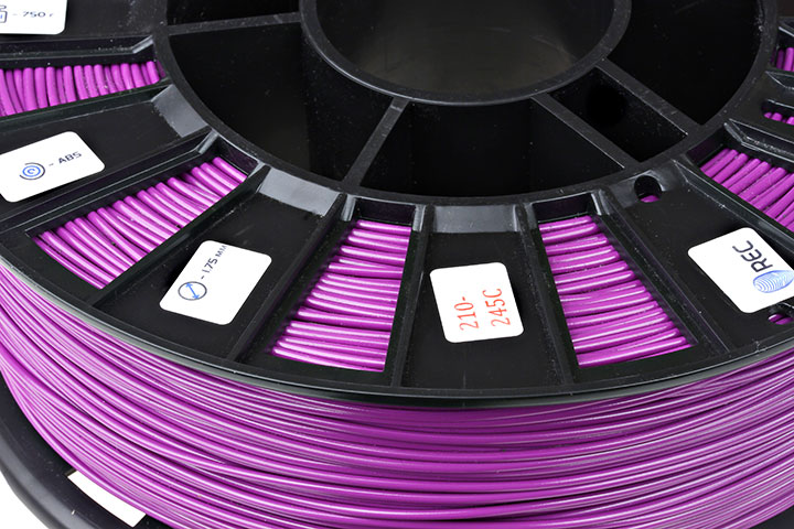 Фотография нить для 3D-принтера ABS пластик REC 1,75 мм фиолетовый