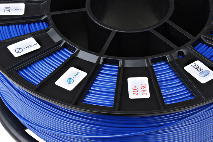 Фото нить для 3D-принтера ABS пластик REC 1,75 мм синий
