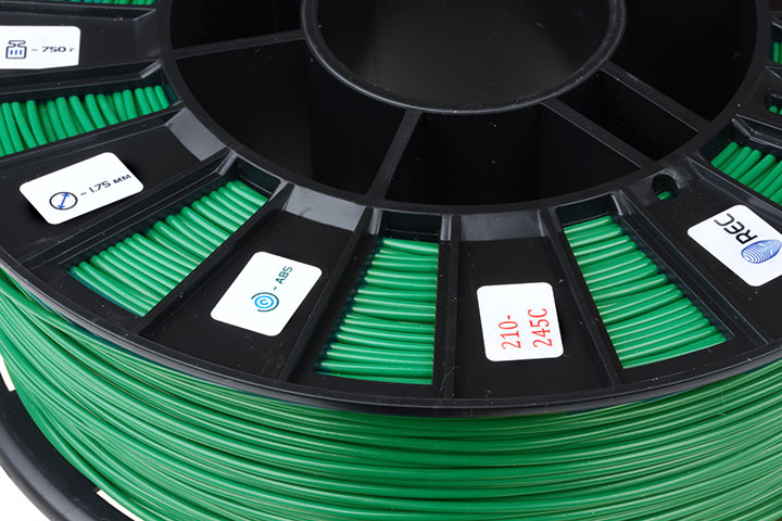 Изображение нить для 3D-принтера ABS пластик REC 1,75 мм зелёный