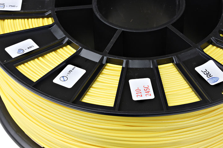 Фото нить для 3D-принтера ABS пластик REC 1,75 мм жёлтый