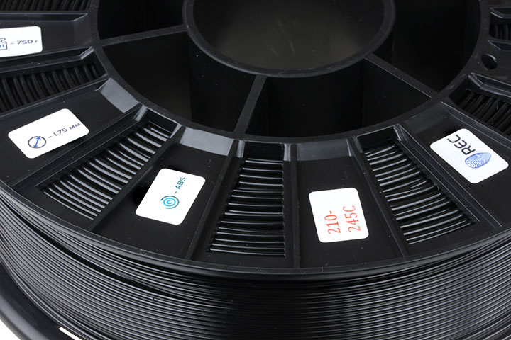 Изображение нить для 3D-принтера ABS пластик REC 2,85 мм чёрный