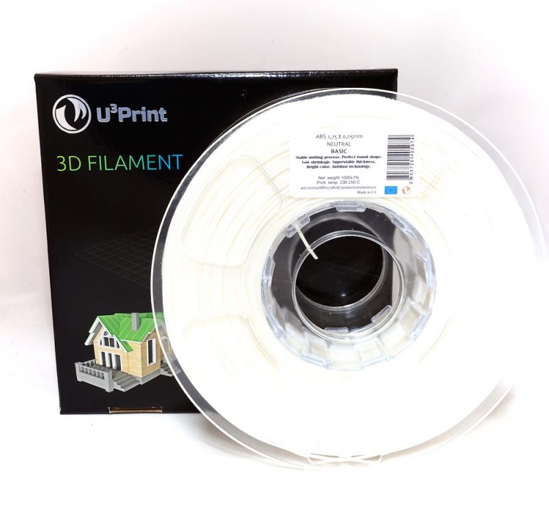 Фотография нить для 3D-принтера ABS пластик U3Print neutral phosphorus (бел. свет.)