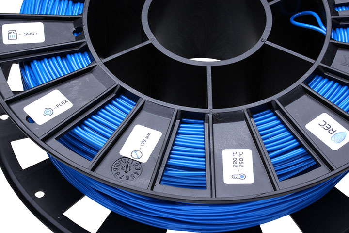 Изображение нить для 3D-принтера FLEX пластик REC 2.85 мм синий