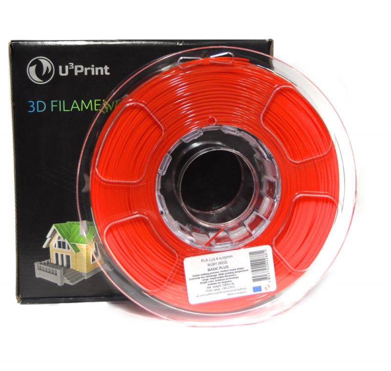 Фотография нить для 3D-принтера PLA basic пластик U3Print ruby (красный)