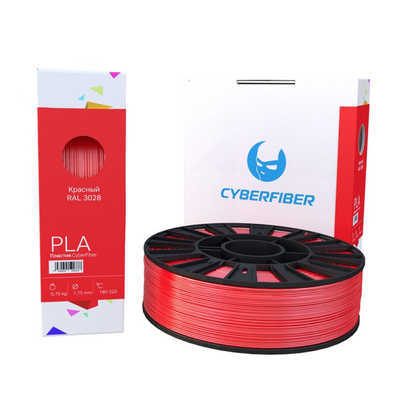 Фотография нить для 3D-принтера PLA пластик CyberFiber красный