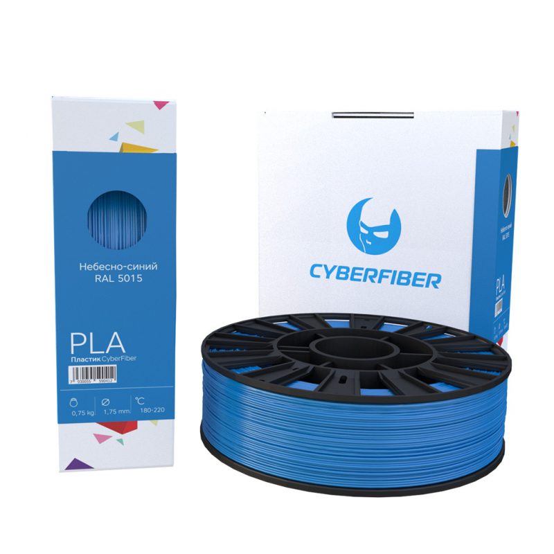 Фотография нить для 3D-принтера PLA пластик CyberFiber небесно-синий