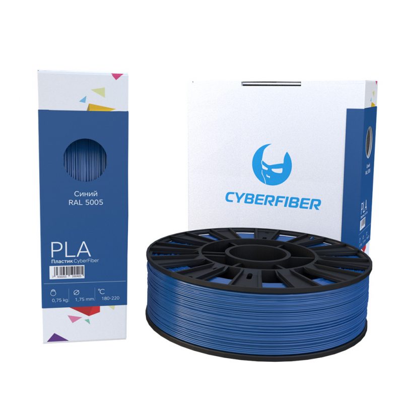 Фотография нить для 3D-принтера PLA пластик CyberFiber синий