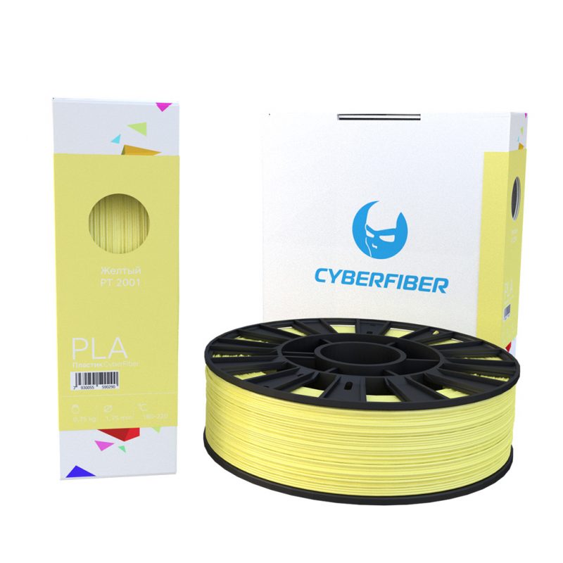 Фотография нить для 3D-принтера PLA пластик CyberFiber желтый