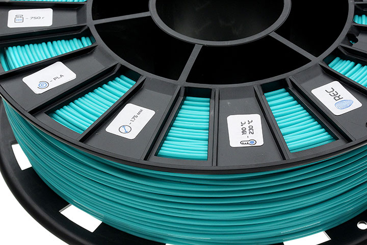 Изображение нить для 3D-принтера PLA пластик REC 1.75 мм бирюзовый