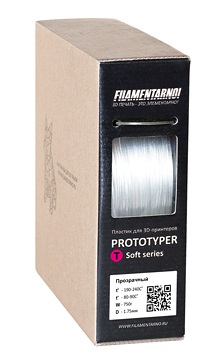 Фото нить для 3D-принтера PROTOTYPER T-SOFT (ПРОЗРАЧНЫЙ) 2.85 мм Прозрачный