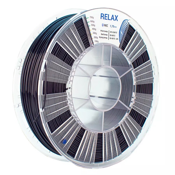 Фото RELAX пластик REC 1.75 мм, 750 гр черный 1