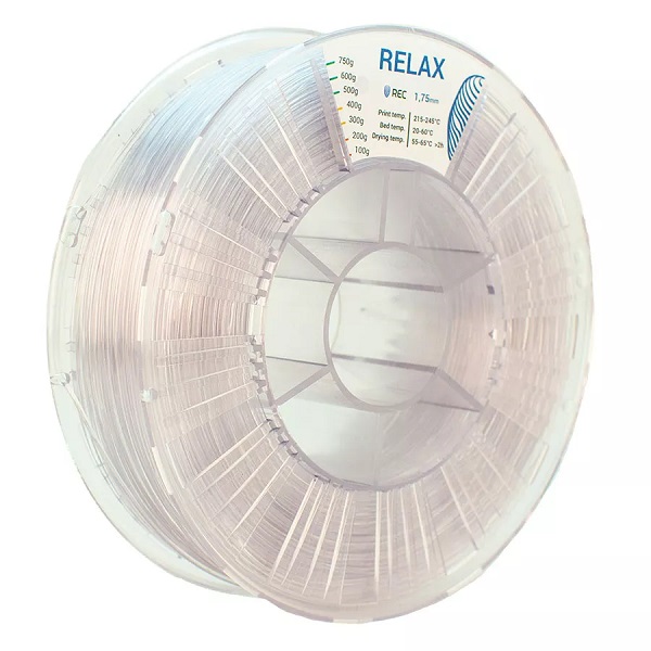 Фото RELAX пластик REC 1.75 мм, 750 гр прозрачный 1