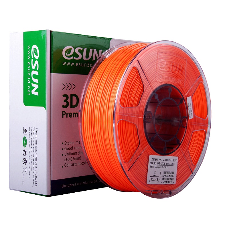 PETG-пластика ESUN 1.75 мм 1кг., ярко-оранжевый 2