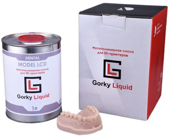 Фото фотополимерной смолы Gorky Liquid Dental Model LCD/DLP Peach 1 кг