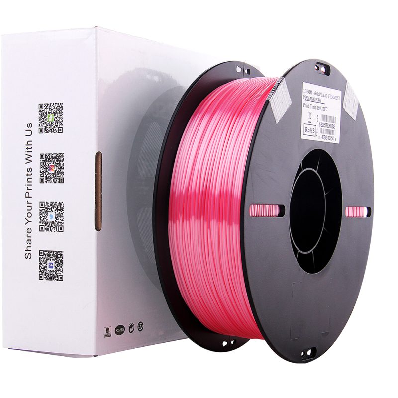 Фото нити для 3D печати eSUN eSilk - шёлковый PLA розовый