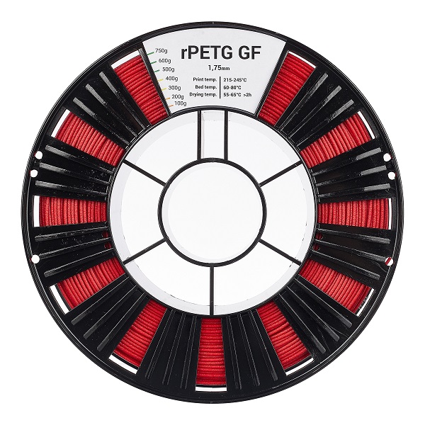 rPETG GF пластик 1.75мм красный 1 Фото rPETG GF пластик 1.75мм красный 1