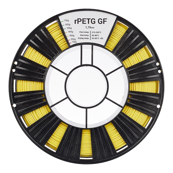 rPETG GF пластик 1.75мм желтый 1 Фото rPETG GF пластик 1.75мм желтый 1