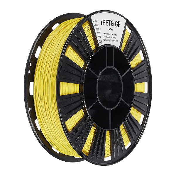 rPETG GF пластик 1.75мм желтый 2 Фото rPETG GF пластик 1.75мм желтый 2