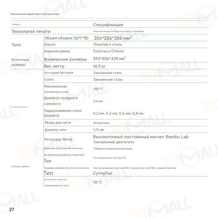 Фото Руководство пользователя на русском на 3D принтер Bambu Lab P2S 25