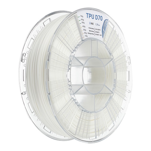 TPU D70 пластик REC 1.75мм белый 1 Фото TPU D70 пластик REC 1.75мм белый 1