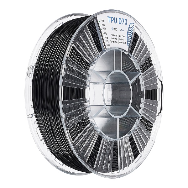 TPU D70 пластик REC 1.75мм черный 2 Фото TPU D70 пластик REC 1.75мм черный 2